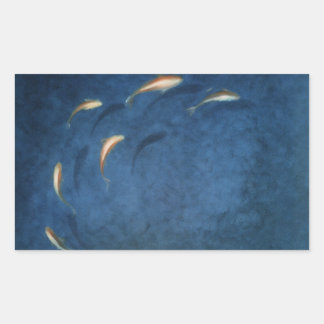 Sticker Rectangulaire Pool de poissons rouges