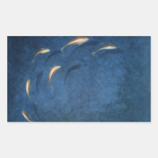 Sticker Rectangulaire Pool de poissons rouges (Devant)