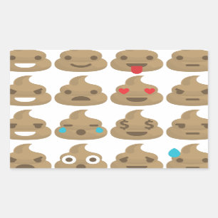 Sticker Rectangulaire poop emojis