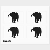 Sticker Rectangulaire Pop Art Baby Elephant Silhouette (Feuille)