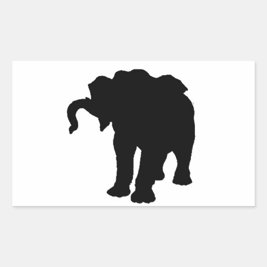 Sticker Rectangulaire Pop Art Baby Elephant Silhouette (Devant)
