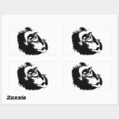Sticker Rectangulaire Pop Art drôle Chimpanzé (Feuille)