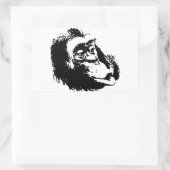 Sticker Rectangulaire Pop Art drôle Chimpanzé (Sac)