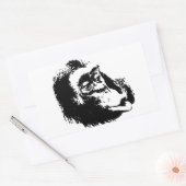 Sticker Rectangulaire Pop Art drôle Chimpanzé (Enveloppe)