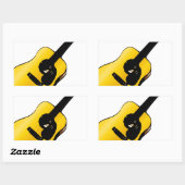 Sticker Rectangulaire Pop Art Guitare (Feuille)