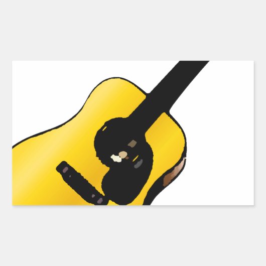 Sticker Rectangulaire Pop Art Guitare (Devant)