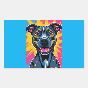 Sticker Rectangulaire Pop Art Smile - Le pouvoir d'un chien heureux