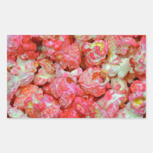 Sticker Rectangulaire pop-corn rose