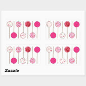 Sticker Rectangulaire Pop de gâteau rose Saint Valentin Foodie (Feuille)