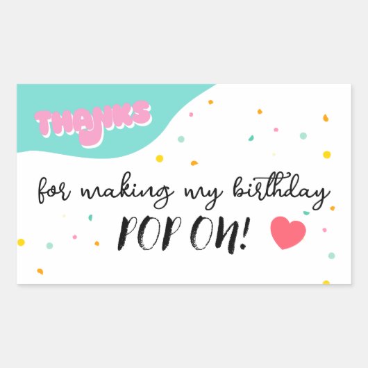 Sticker Rectangulaire Pop On Over Anniversaire (Devant)