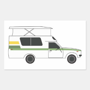 Sticker Rectangulaire pop up chinook camper rétro citron chaux