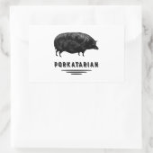 Sticker Rectangulaire Porkatarian - Porkatarian - Cochon Vintage (Sac)