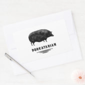 Sticker Rectangulaire Porkatarian - Porkatarian - Cochon Vintage (Enveloppe)