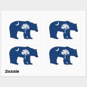 Sticker Rectangulaire Porte-drapeau de Caroline du Sud (Feuille)