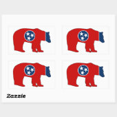 Sticker Rectangulaire Porte-drapeau du Tennessee (Feuille)