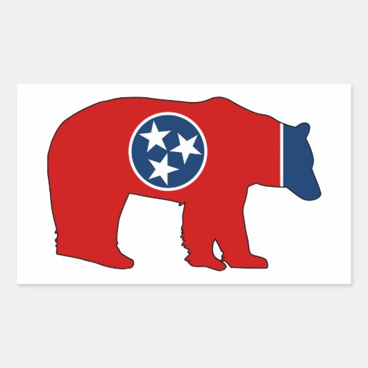 Sticker Rectangulaire Porte-drapeau du Tennessee (Devant)