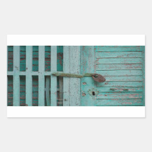 Sticker Rectangulaire Porte Turquoise patinée