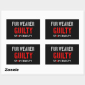 Sticker Rectangulaire Porteur de fourrure coupable (Feuille)