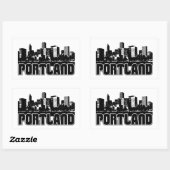 Sticker Rectangulaire Portland Skyline (Feuille)