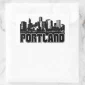 Sticker Rectangulaire Portland Skyline (Sac)