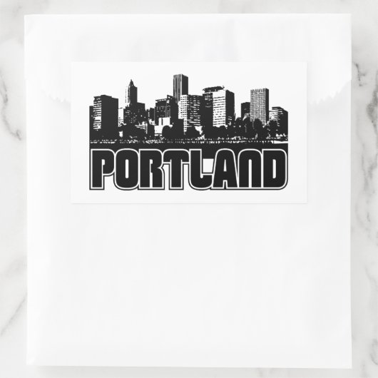 Sticker Rectangulaire Portland Skyline (Sac)