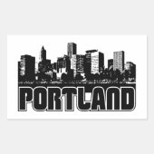 Sticker Rectangulaire Portland Skyline (Devant)