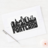 Sticker Rectangulaire Portland Skyline (Enveloppe)
