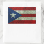 Sticker Rectangulaire Portoricain Drapeau Acier vieilli Effet (Sac)