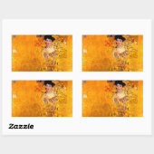 Sticker Rectangulaire Portrait d'Adèle Bloch-Bauer par Gustav Klimt (Feuille)