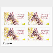 Sticker Rectangulaire Portrait de Giraffe (Feuille)