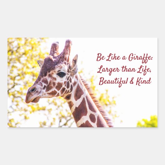 Sticker Rectangulaire Portrait de Giraffe (Devant)