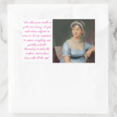 Sticker Rectangulaire Portrait de Jane Austen plus citation (rose) (Sac)