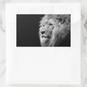 Sticker Rectangulaire Portrait de Lion noir blanc - Photographie d'anima (Sac)