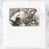 Sticker Rectangulaire Portrait de loup (Sac)