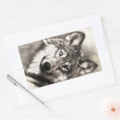 Sticker Rectangulaire Portrait de loup (Enveloppe)