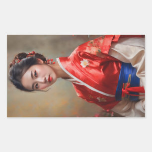 Sticker Rectangulaire Portrait de princesse chinoise