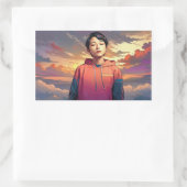 Sticker Rectangulaire portrait de style anime (Sac)