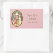 Sticker Rectangulaire Portrait encadré de Saint Rose de Lima (M 024b) (Sac)
