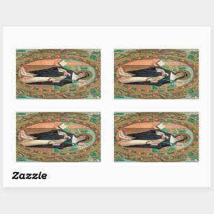 Sticker Rectangulaire Portrait encadré de Ste Rose de Lima (Détail ; K 4