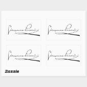 Sticker Rectangulaire Portrait et signature de Giacomo Puccini (Feuille)