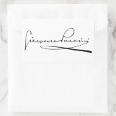 Sticker Rectangulaire Portrait et signature de Giacomo Puccini (Sac)