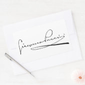 Sticker Rectangulaire Portrait et signature de Giacomo Puccini (Enveloppe)