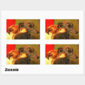 Sticker Rectangulaire PORTRAITS DE CHIEN DE MINIATURE VICTORIENNE Greyho (Feuille)