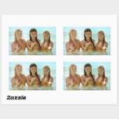 Sticker Rectangulaire Pose De Groupe Dans L'Eau (Feuille)