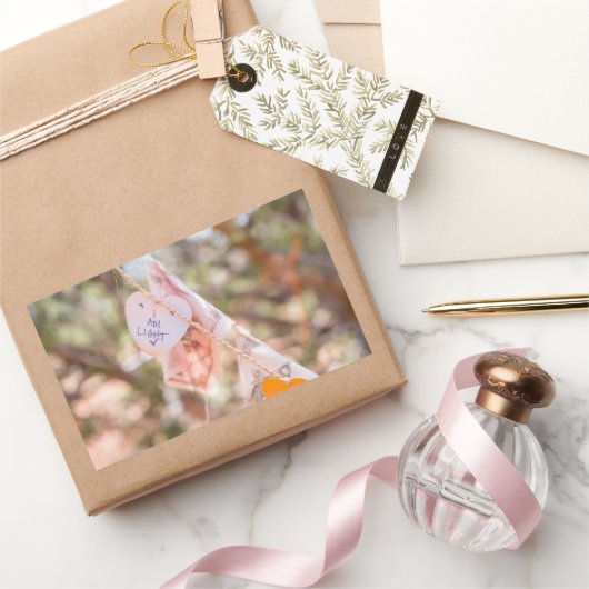 Sticker Rectangulaire Positivité avec je suis léger (Cadeaux)