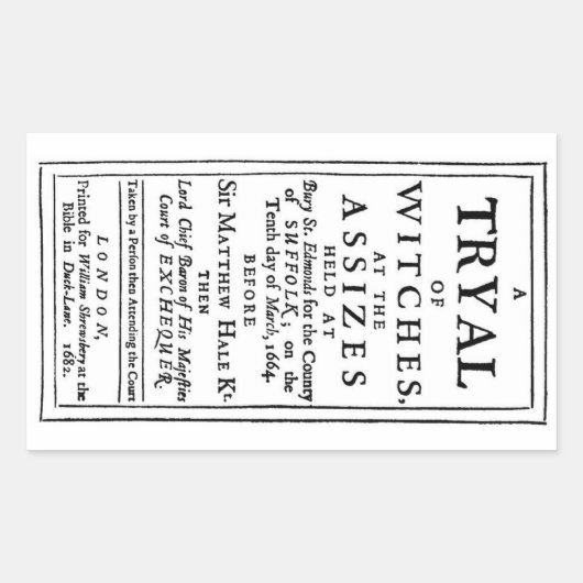 Sticker Rectangulaire Poster Authentic Witch Trials (Devant)