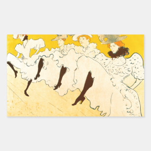 Sticker Rectangulaire Poster de la fille dansante Jaune Toulouse Lautrec