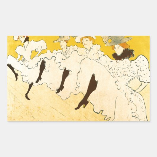 Sticker Rectangulaire Poster de la fille dansante Jaune Toulouse Lautrec (Devant)