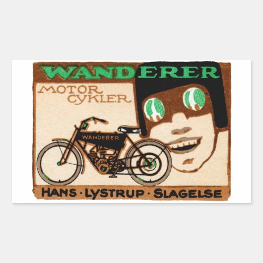 Sticker Rectangulaire Poster de la moto Wanderer 1910 (Devant)