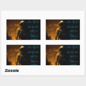 Sticker Rectangulaire Poster de la première phase de simulation - Glitch (Feuille)